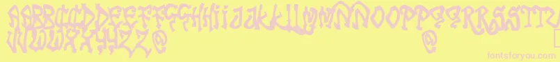 Tribf Font – Pink Fonts on Yellow Background