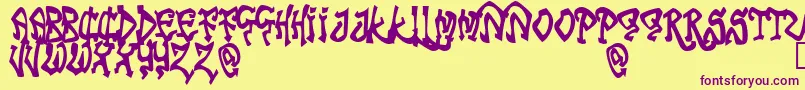 Tribf Font – Purple Fonts on Yellow Background