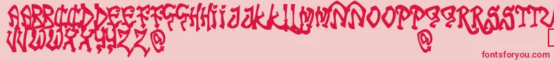 Tribf-Schriftart – Rote Schriften auf rosa Hintergrund