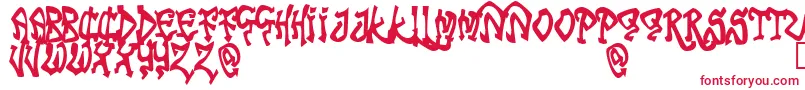 Tribf-Schriftart – Rote Schriften auf weißem Hintergrund