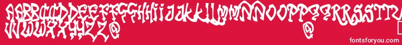 フォントTribf – 赤い背景に白い文字