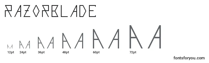 Размеры шрифта Razorblade