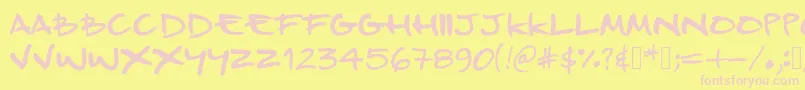 ProductDesign Font – Pink Fonts on Yellow Background