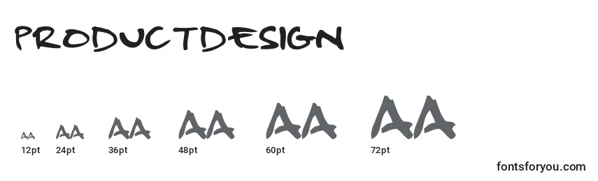 Размеры шрифта ProductDesign