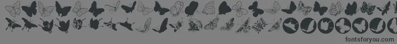 Butterfly-fontti – mustat fontit harmaalla taustalla