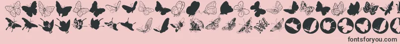 Butterfly Font – Black Fonts on Pink Background