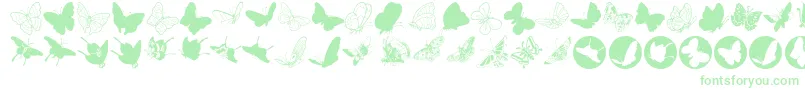 Butterfly Font – Green Fonts on White Background