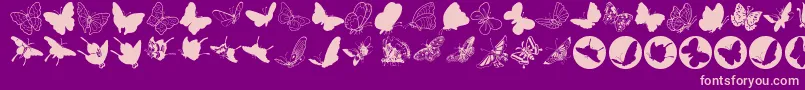 Butterfly-Schriftart – Rosa Schriften auf violettem Hintergrund