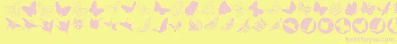 Butterfly Font – Pink Fonts on Yellow Background
