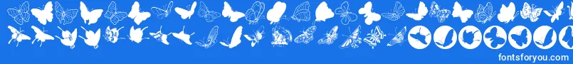 フォントButterfly – 青い背景に白い文字