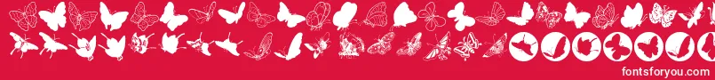 Butterfly-Schriftart – Weiße Schriften auf rotem Hintergrund