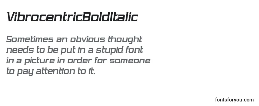 Шрифт VibrocentricBoldItalic