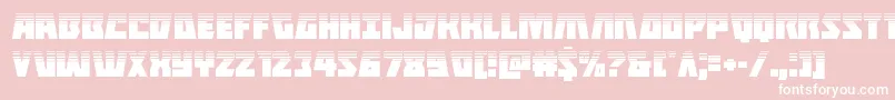 Halfshellherohalf-Schriftart – Weiße Schriften auf rosa Hintergrund