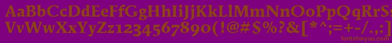 MendozaRomanOsItcTtBold Font – Brown Fonts on Purple Background
