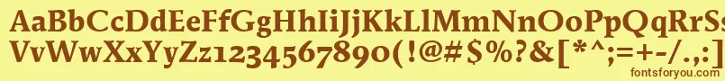 Шрифт MendozaRomanOsItcTtBold – коричневые шрифты на жёлтом фоне