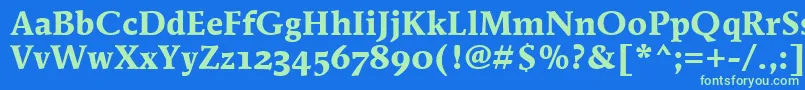 Шрифт MendozaRomanOsItcTtBold – зелёные шрифты на синем фоне