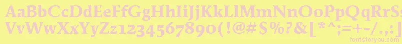 MendozaRomanOsItcTtBold Font – Pink Fonts on Yellow Background