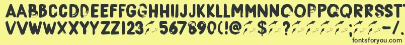 DkBorisBrush Font – Black Fonts on Yellow Background