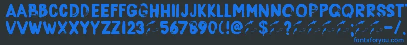 DkBorisBrush Font – Blue Fonts on Black Background