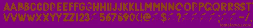 DkBorisBrush Font – Brown Fonts on Purple Background