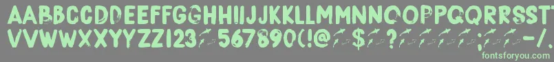DkBorisBrush Font – Green Fonts on Gray Background