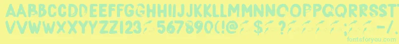 DkBorisBrush Font – Green Fonts on Yellow Background