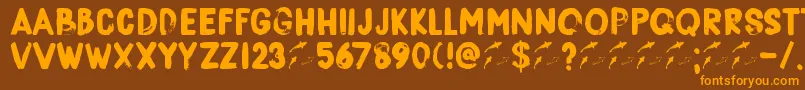 DkBorisBrush Font – Orange Fonts on Brown Background