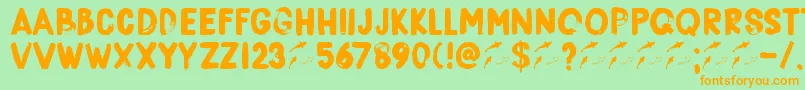 DkBorisBrush Font – Orange Fonts on Green Background