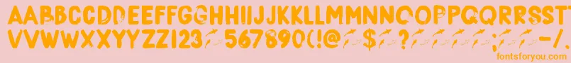 DkBorisBrush Font – Orange Fonts on Pink Background