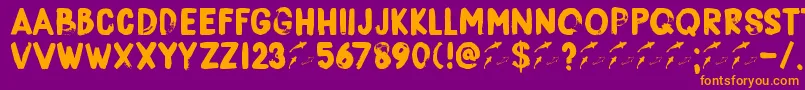 DkBorisBrush Font – Orange Fonts on Purple Background