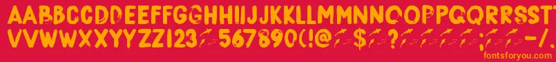 DkBorisBrush Font – Orange Fonts on Red Background