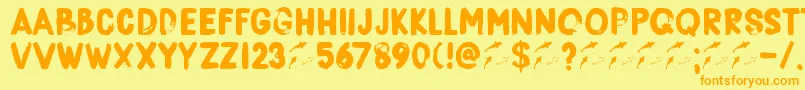 DkBorisBrush Font – Orange Fonts on Yellow Background