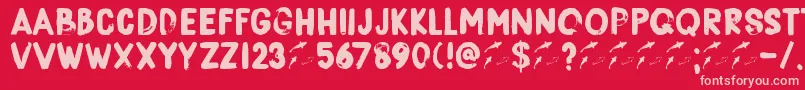 DkBorisBrush Font – Pink Fonts on Red Background
