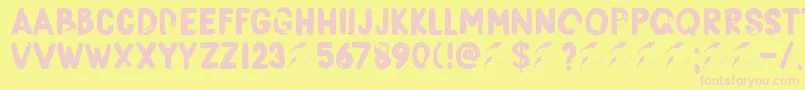 DkBorisBrush Font – Pink Fonts on Yellow Background