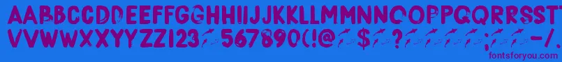 DkBorisBrush Font – Purple Fonts on Blue Background