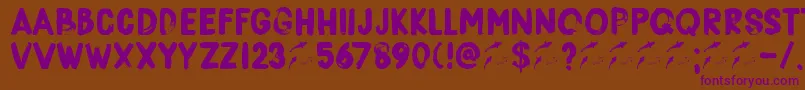 DkBorisBrush Font – Purple Fonts on Brown Background