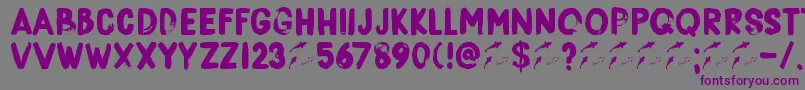 DkBorisBrush Font – Purple Fonts on Gray Background