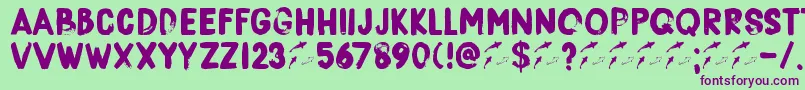 DkBorisBrush Font – Purple Fonts on Green Background