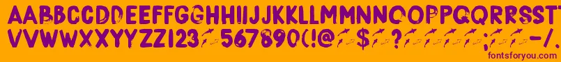 DkBorisBrush Font – Purple Fonts on Orange Background