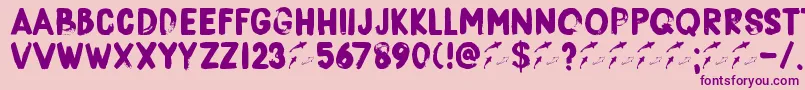 DkBorisBrush Font – Purple Fonts on Pink Background