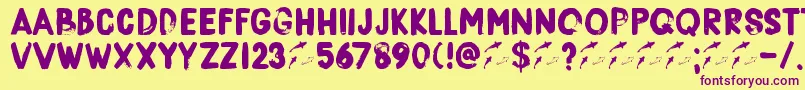 DkBorisBrush Font – Purple Fonts on Yellow Background