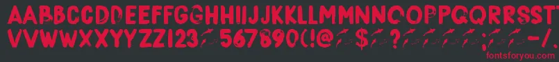 DkBorisBrush Font – Red Fonts on Black Background