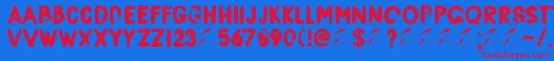 DkBorisBrush Font – Red Fonts on Blue Background