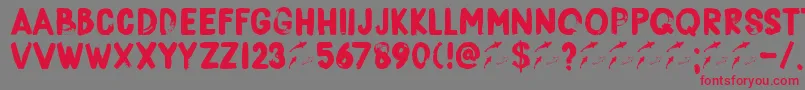 DkBorisBrush Font – Red Fonts on Gray Background