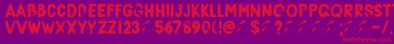 DkBorisBrush Font – Red Fonts on Purple Background