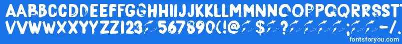 DkBorisBrush Font – White Fonts on Blue Background