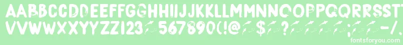 DkBorisBrush Font – White Fonts on Green Background