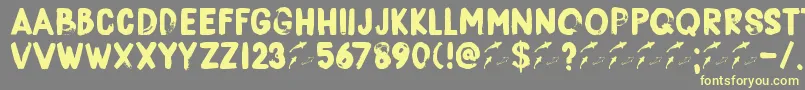 DkBorisBrush Font – Yellow Fonts on Gray Background