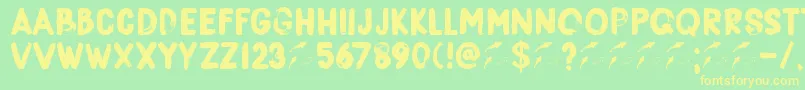 DkBorisBrush Font – Yellow Fonts on Green Background