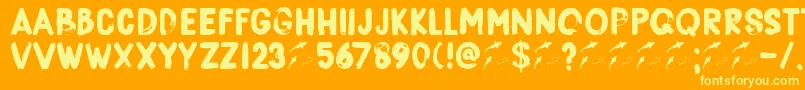 DkBorisBrush Font – Yellow Fonts on Orange Background